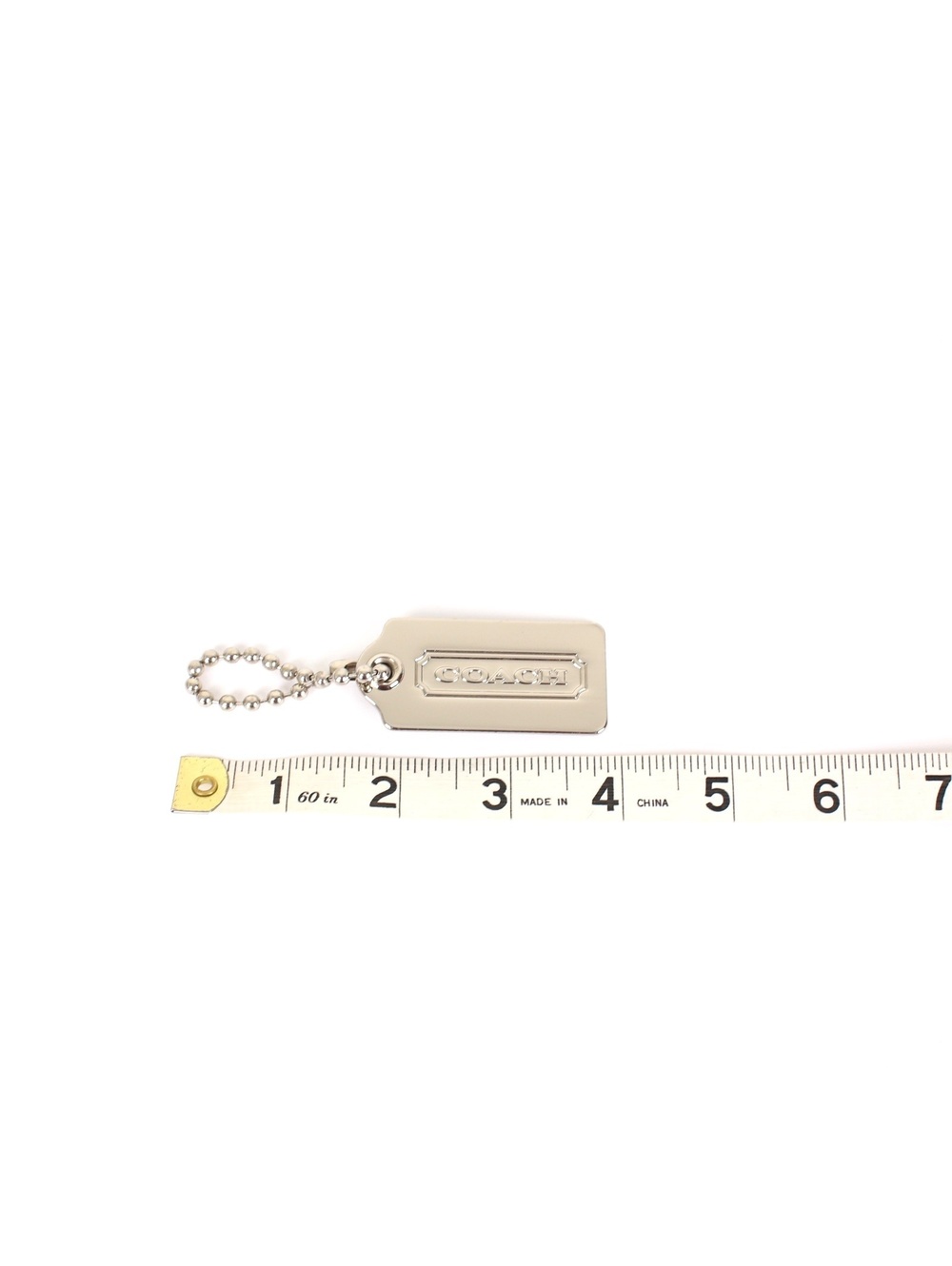 Coach Silver Metal Logo Bag Hangtag Charm